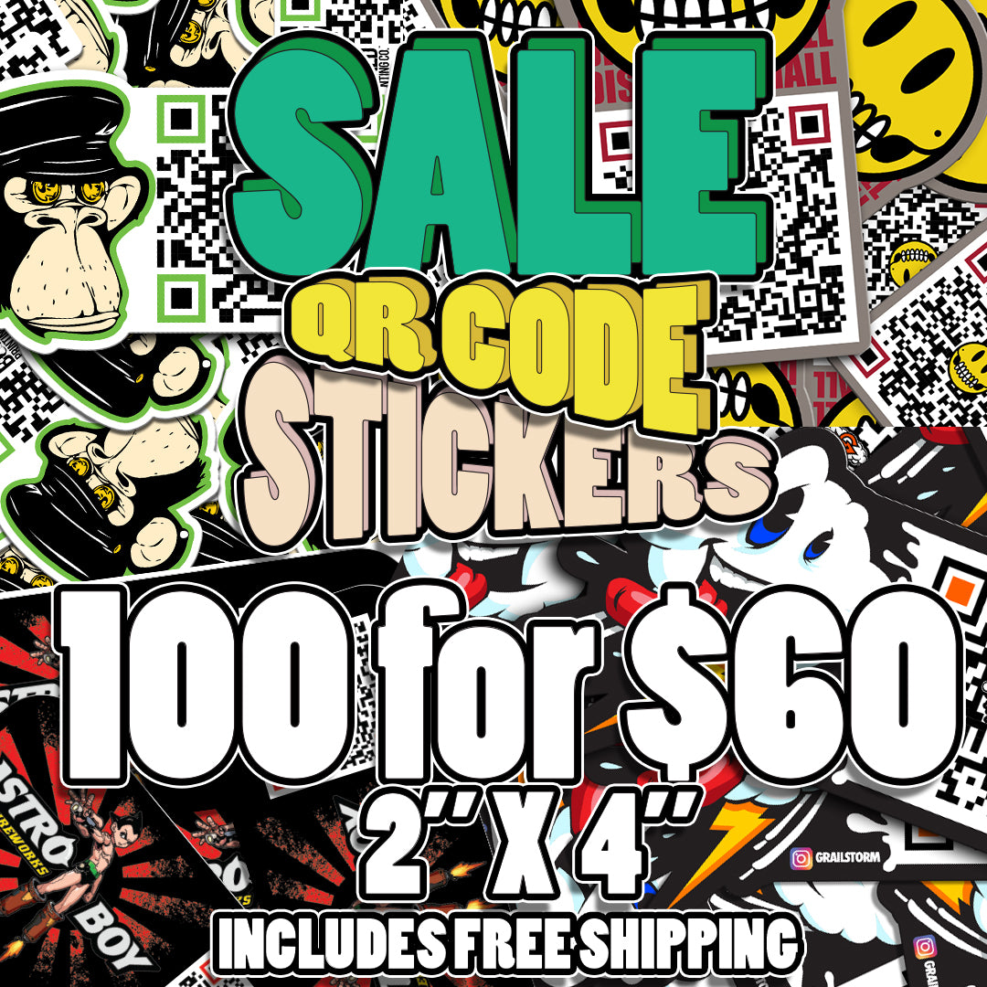 QR CODE STICKERS 2" x 4"